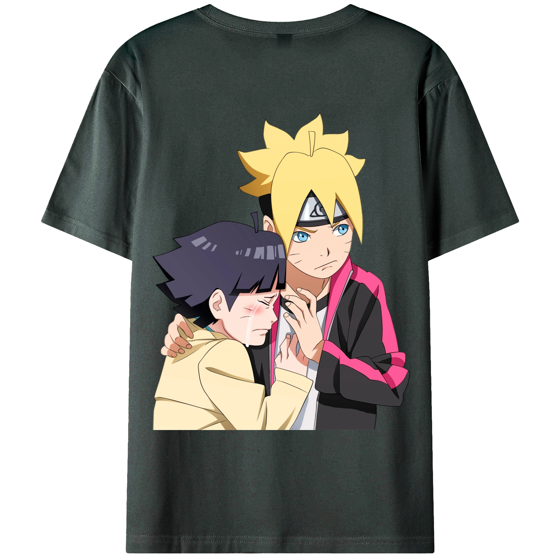 （画像用） NARUTO -ナルト- うずまき ボルト Uzumaki Boruto 綿100％ メンズ半袖Tシャツ（バックプリント） 通気性